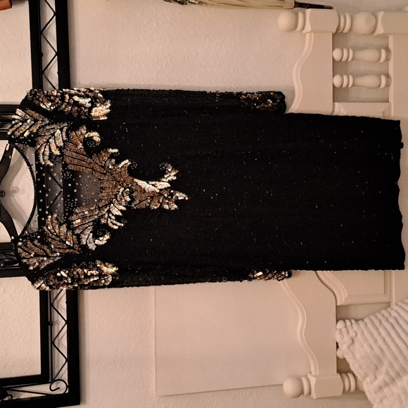 Laurence Kazar Dresses & Skirts - Vintage Laurence Kazar sequin dress Womens Black Vintage Large Formal